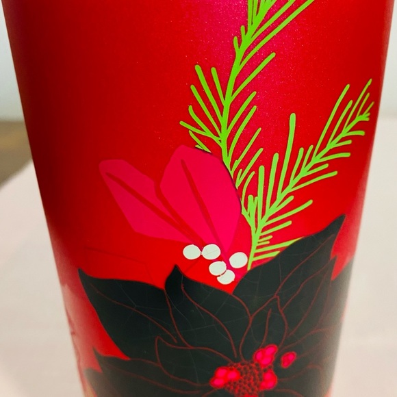 Starbucks Holiday Christmas Hot Pink Poinsettia Ceramic Tumbler 12 Fl Oz 2021 - Picture 7 of 12